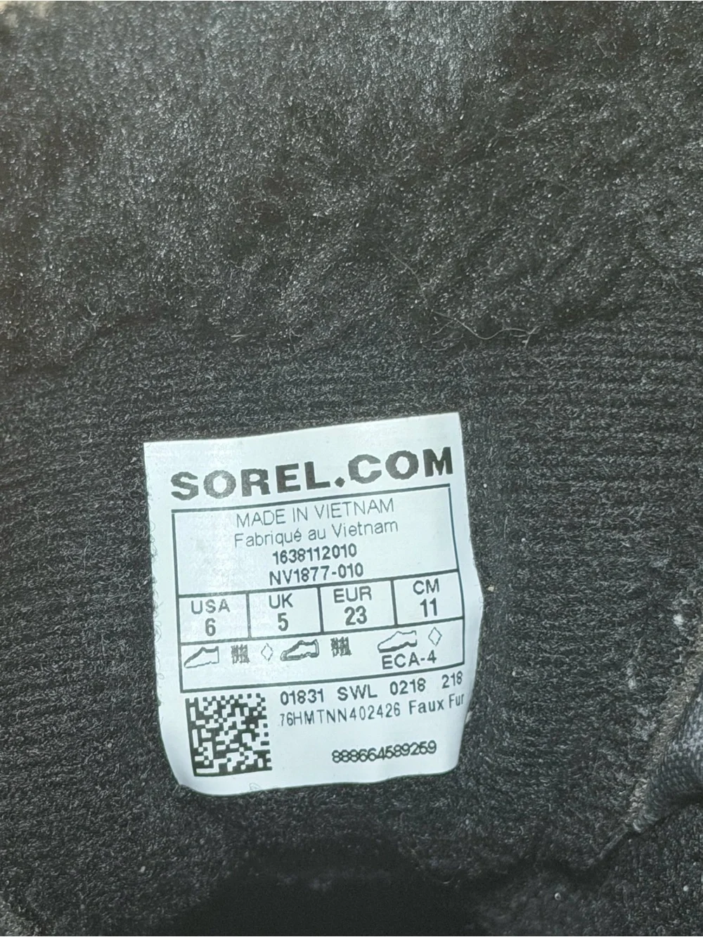 Sorel Snow Commander Toddler Winter Boots Black/Charcoal Size 6